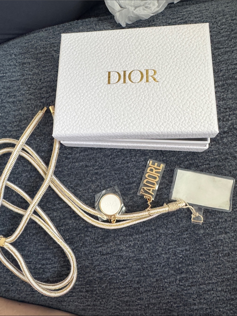 Dior Gold-Tone Rope Necklace with J'ADORE and Medallion Charms - Picture 5 of 5